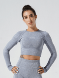 Ava Long Sleeve Crop Top ballad-blue