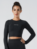 Ava Long Sleeve Crop Top black