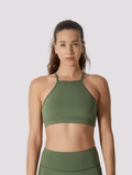 PwrFlex™ Yuki High Neck Sports Bra olive-green